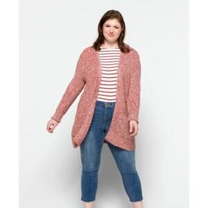 BB Dakota Odetta Open Front Cardigan w/ Pockets – Pink Flecked, Size S